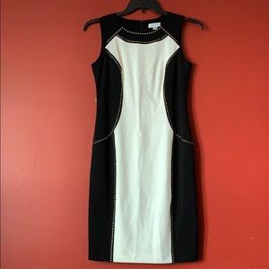 Black & Cream Studded Dress